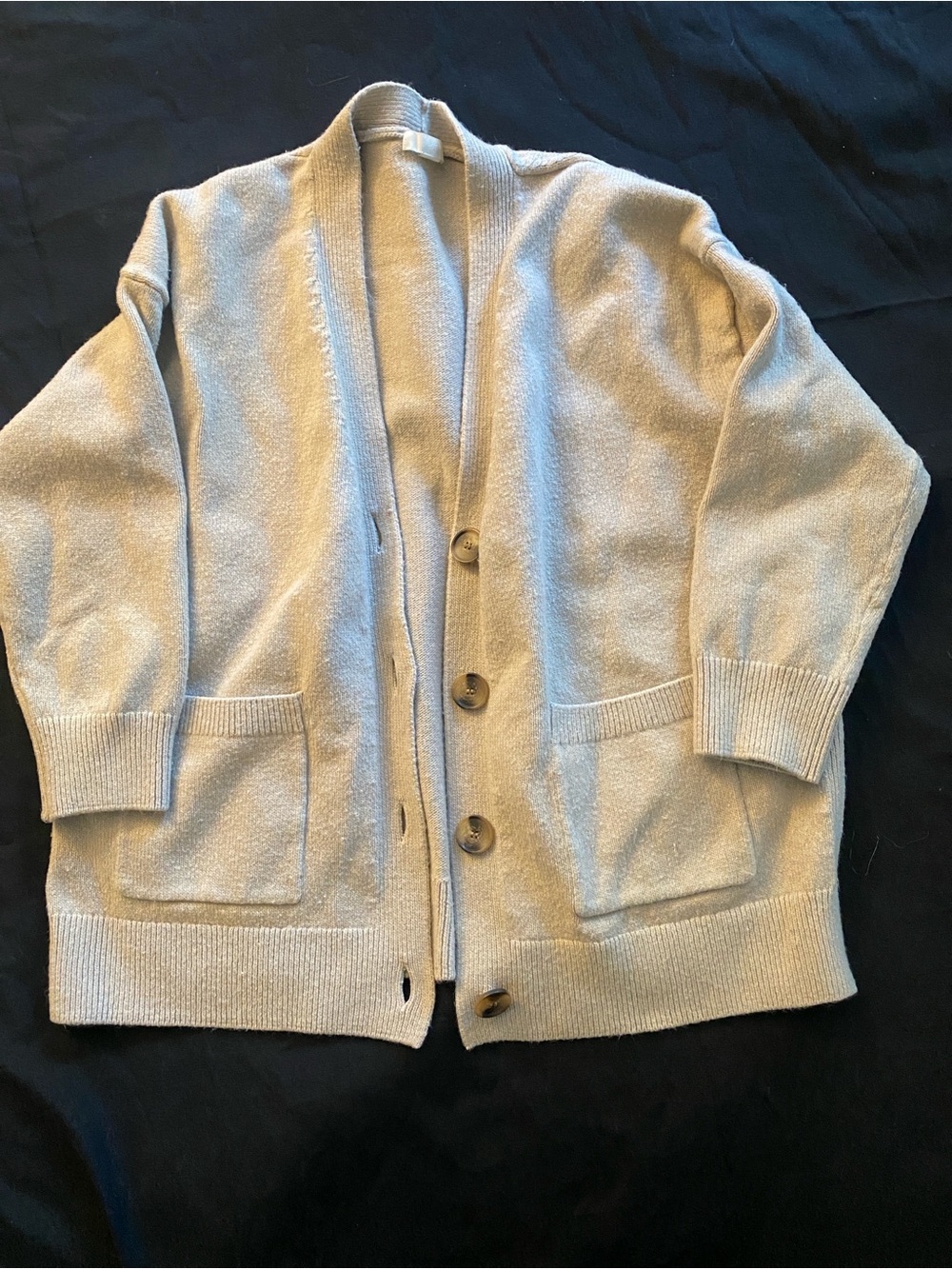 H&M Light Beige Button-Front Cardigan Sweater